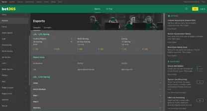 Ny design & layout hos Bet365