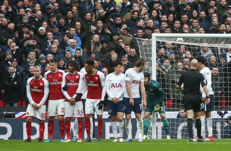 during the Premier League match between Tottenham Hotspur and Arsenal at Wembley Stadium on February 10th 2018 in London, England. (Photo by Arron Gent/phcimages.com)Credit: PHC Images/Alamy Live News during the Premier League match between Tottenham Hotspur and Arsenal at Wembley Stadium on February 10th 2018 in London, England. (Photo by Arron Gent/phcimages.com)Credit: PHC Images/Alamy Live News
