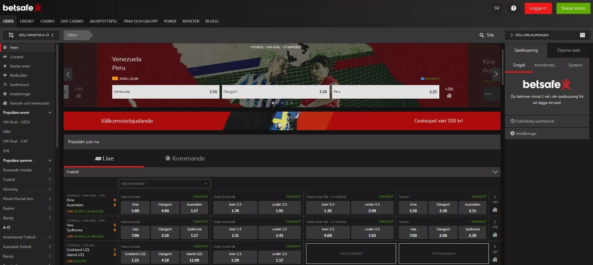 Betsafe Sverige – Odds, bonus & logga in