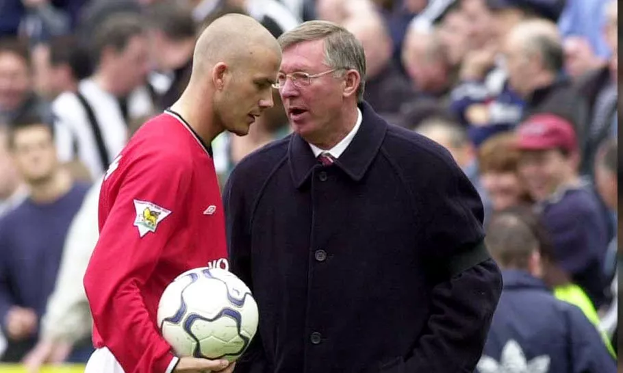 David Beckham och Sir Alex Ferguson.