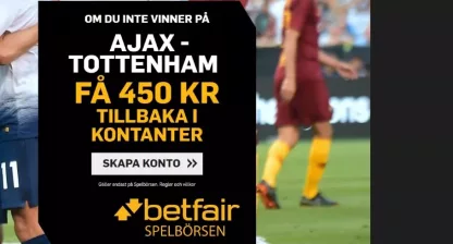 Grymt erbjudande på Ajax – Tottenham: Riskfritt spel på 450 kr