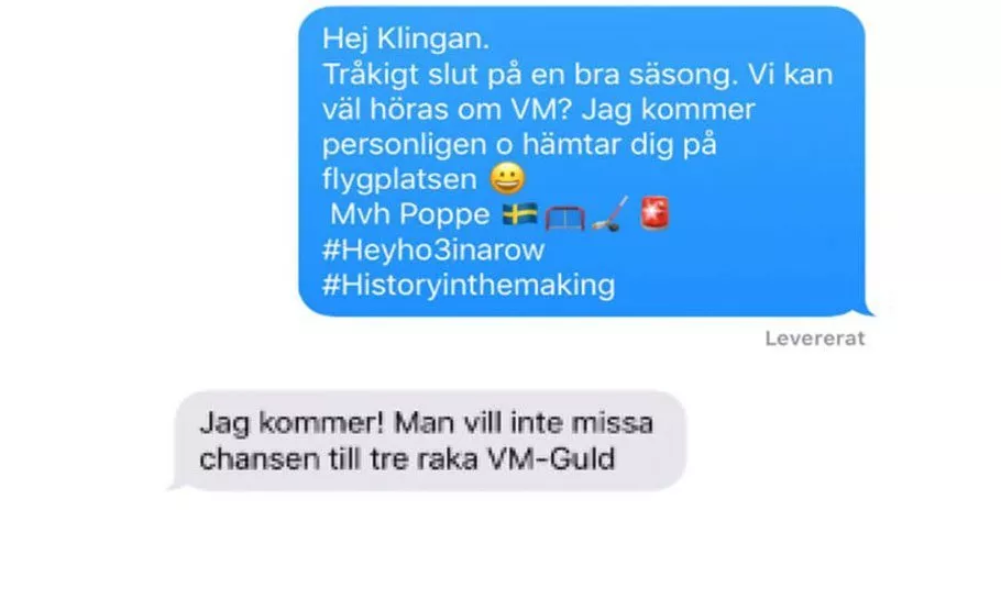 john klingberg tackar ja till sverige i hockey vm