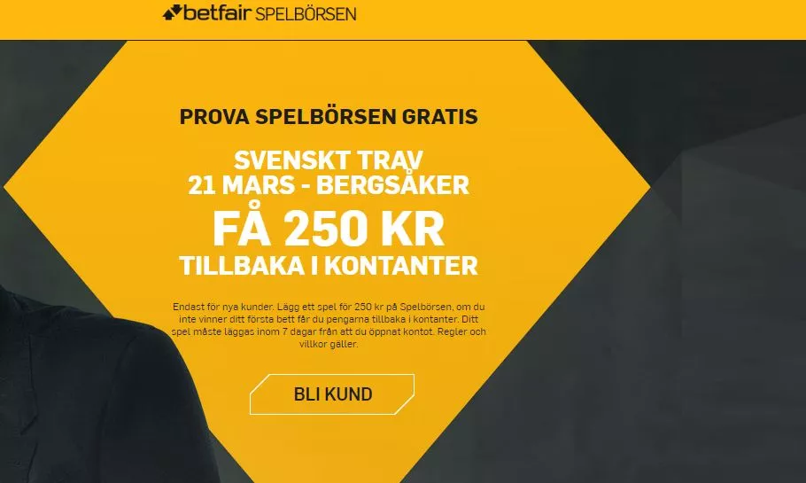 Trav i Bergsåker 21 mars: Spela 250 kr riskfritt