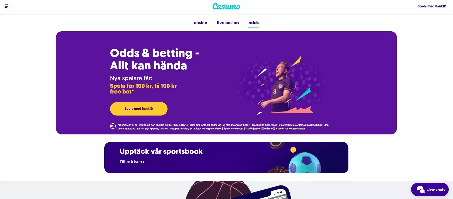 Casumo Sverige – Odds, bonus & logga in