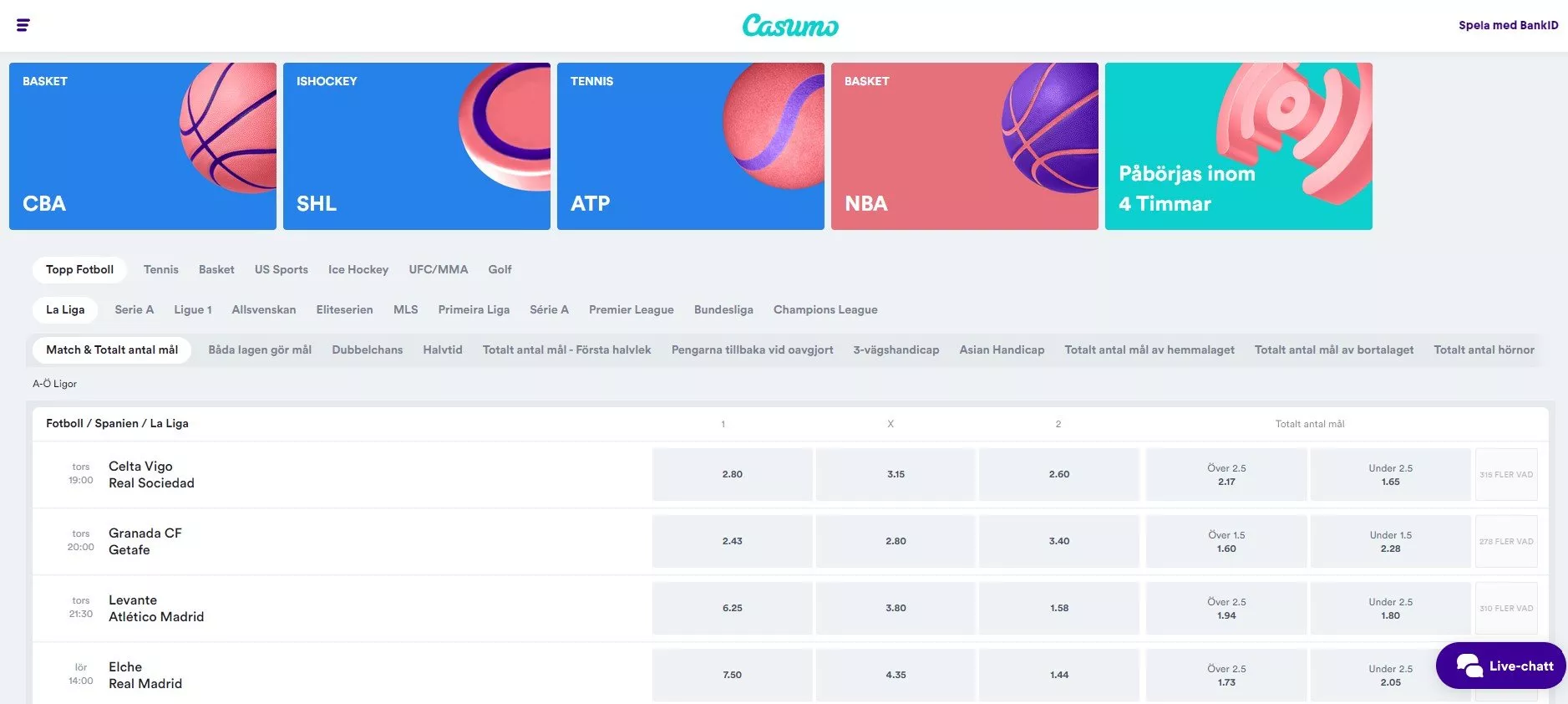 Casumo Sverige – Odds, bonus & logga in