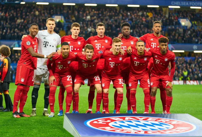 Champions League, Chelsea-Munich, London Feb 25, 2020.Team photo: David ALABA, FCB 27 Manuel NEUER, FCB 1 Benjamin PAVARD, FCB 5 Robert LEWANDOWSKI, FCB 9 Alphonso DAVIES, FCB 19 Jerome BOATENG (FCB 17) Serge GNABRY, FCB 22 Thomas MUELLER, MULLER, FCB 25 Bayern München – Bayer Leverkusen, 20/4: Speltips & stream
