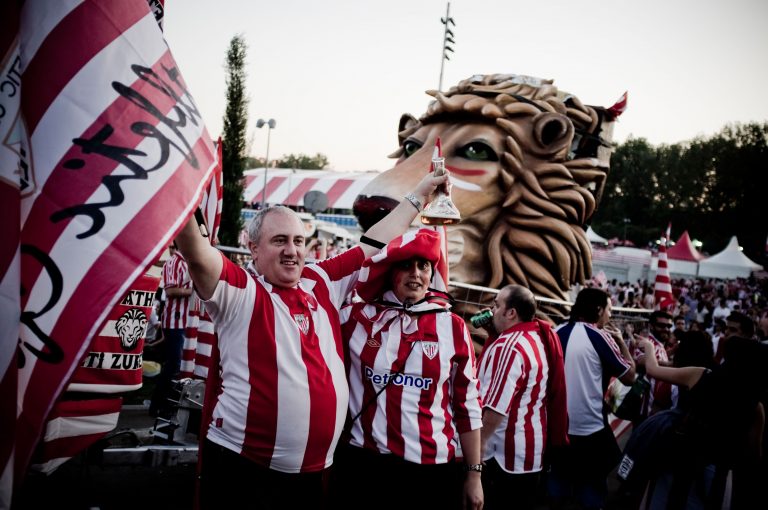Athletic Bilbao fans in Madrid before Copa del Rey 2012 Final against FC Barcelona.