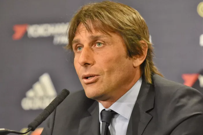 Antonio Conte. Media Conference, Stamford Bridge, London. UK Juventus Inter speltips stream