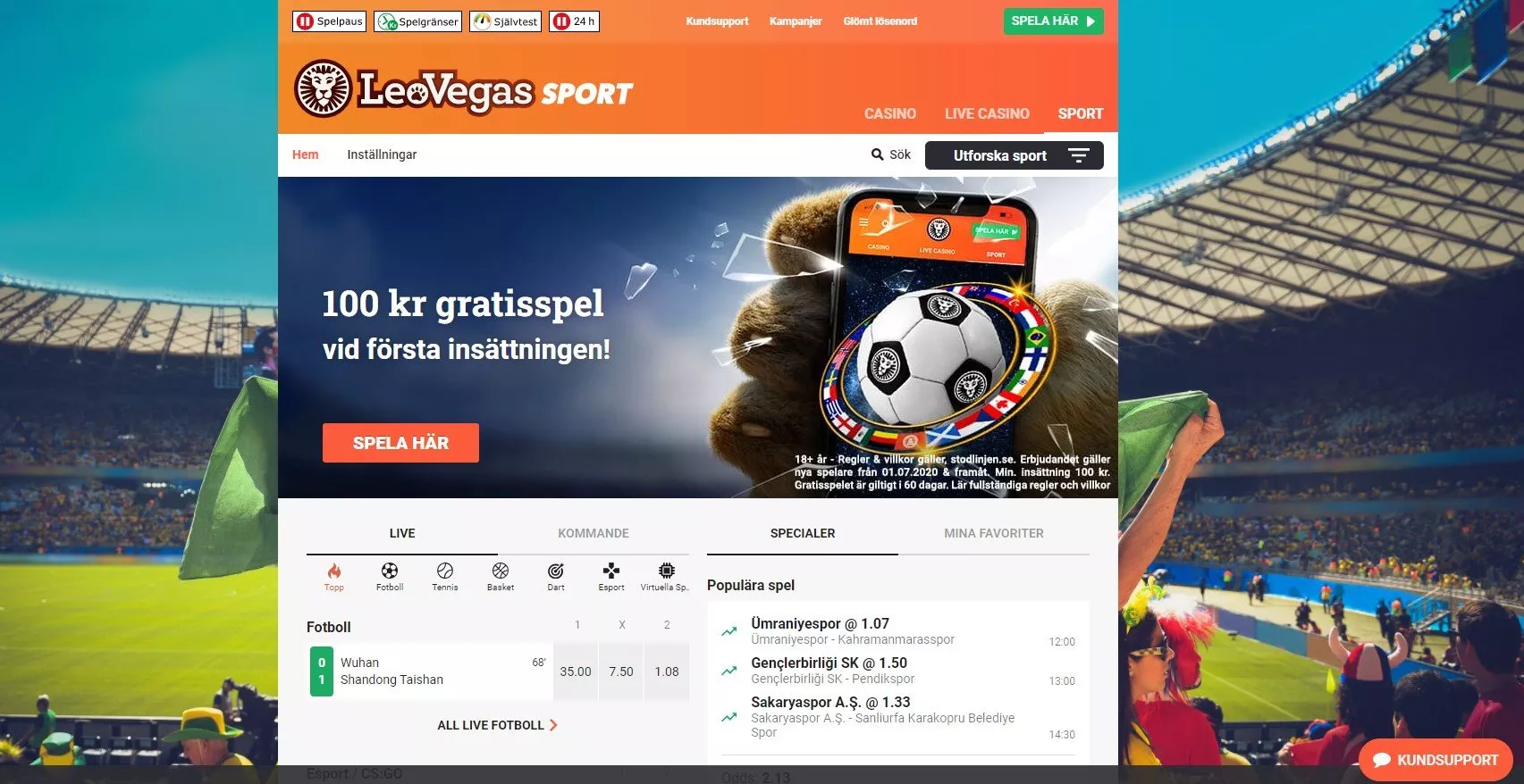 LeoVegas Sverige – Live streams, bonusar & odds