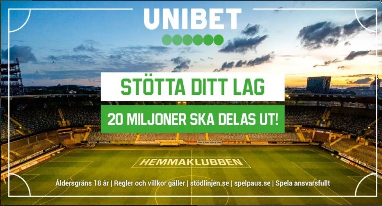 Välj hemmaklubb hos Unibet – Stöd ditt lag i Allsvenskan & Superettan