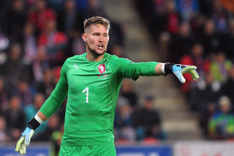 Prague, Czech Republic. 12th Oct, 2019. TOMAS VACLIK, goalkeeper of Czech Republic during the UEFA EURO 2020 qualifier soccer match between Czech Republic and England at Sinobo Stadium in Prague, on October 11, 2019. Credit: Slavek Ruta/ZUMA Wire/Alamy Li Prague, Czech Republic. 12th Oct, 2019. TOMAS VACLIK, goalkeeper of Czech Republic during the UEFA EURO 2020 qualifier soccer match between Czech Republic and England at Sinobo Stadium in Prague, on October 11, 2019. Credit: Slavek Ruta/ZUMA Wire/Alamy Li