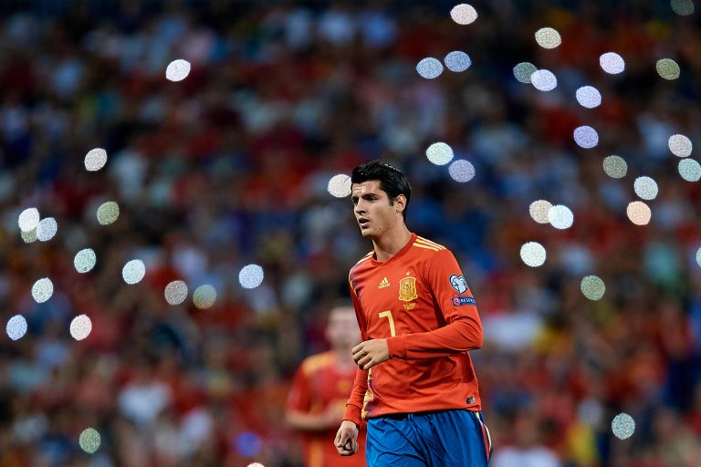 MADRID, SPAIN - JUNE 10: Alvaro Morata of Spain in action during the UEFA Euro 2020 qualifier match between Spain and Sweden at Santiago Bernabeu on June 10, 2019 in Madrid, Spain. (Photo by David Aliaga/MB Media)