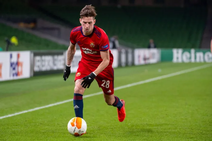 Dublin, Ireland. 26th Nov, 2020. Christoph Knasmullner of Rapid runs with the ball during the Europa League Group B match between Dundalk FC and SK Rapid Wien at Aviva Stadium in Dublin, Ireland on November 26, 2020 (Photo by Andrew SURMA/ Credit: Sipa US Sparta Prag – Rapid Wien, 28/7: Speltips & stream
