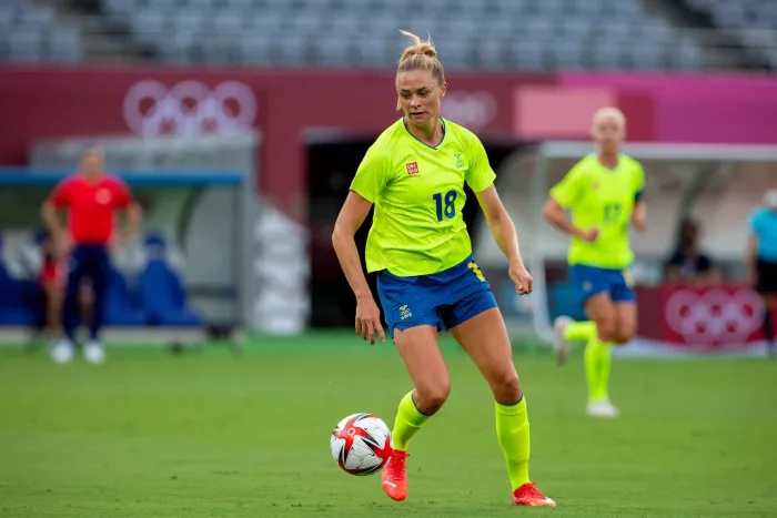 Tokyo, Japan. 21st July, 2021. Fridolina Rolfo #18 from Sweden during the soccer game between Sweden and the United States at the Tokyo 2020 Olympic Games held in 2021, in the city of Tokyo, Japan. (Photo: Richard Callis/Fotoarena) Credit: Foto Arena LTDA Sverige damer – Japan damer, 30/7: Speltips & stream
