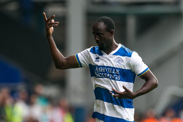 LONDON, UK. JULY 24TH Albert Adomah of Queens Park Ranger gestures during the Pre-season Friendly match between Queens Park Rangers and Manchester United at the Kiyan Prince Foundation Stadium., London on Saturday 24th July 2021. (Credit: Federico Marane