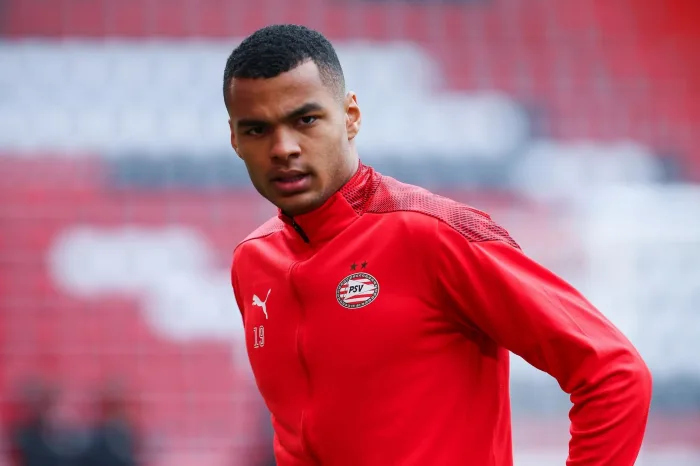 EINDHOVEN, NETHERLANDS - APRIL 4: Cody Gakpo of PSV Eindhoven during the Dutch Eredivisie match between PSV and Heracles Almelo at Philips Stadion on Midtjylland – PSV, 10/8: Speltips & stream
