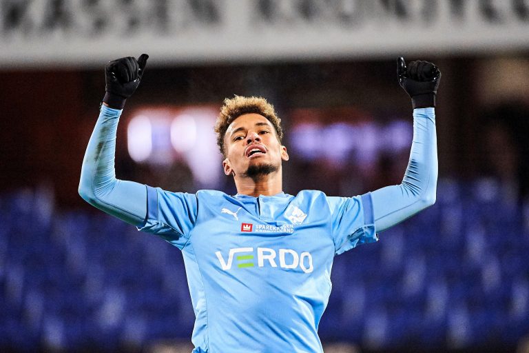 Randers, Denmark. 27th Nov, 2020. Marvin Egho (45) of Randers FC seen during the 3F Superliga match between Randers FC and Odense Boldklub at Cepheus Park in Randers. (Photo Credit: Gonzales Photo/Alamy Live News