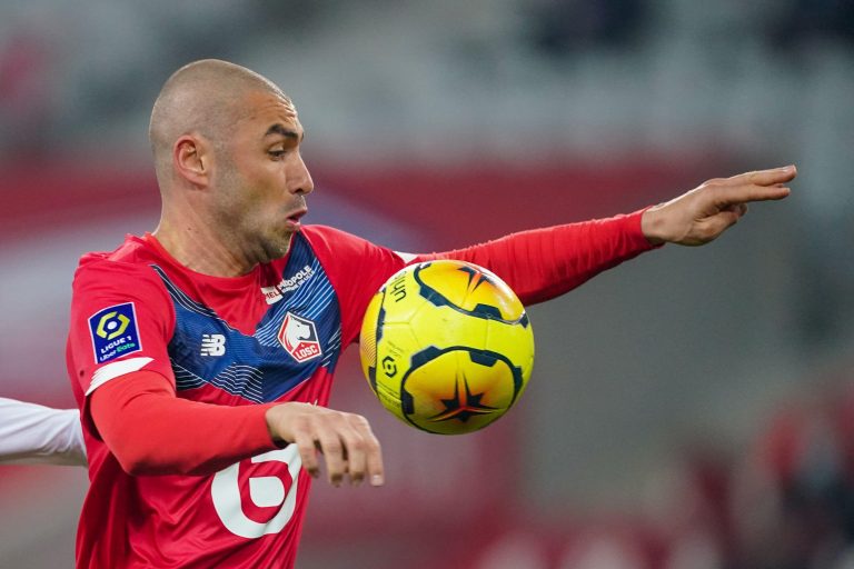 LILLE, FRANCE - JANUARY 6: Burak Yilmaz of Lille OSC during the Ligue 1 match between Lille OSC and Angers SCO at Stade Pierre Mauroy on January 6, 2021 in Lille, France (Photo by Jeroen Meuwsen/BSR Agency/Alamy Live News)*** Local Caption *** Burak Yilmaz LILLE, FRANCE - JANUARY 6: Burak Yilmaz of Lille OSC during the Ligue 1 match between Lille OSC and Angers SCO at Stade Pierre Mauroy on January 6, 2021 in Lille, France (Photo by Jeroen Meuwsen/BSR Agency/Alamy Live News)*** Local Caption *** Burak Yilmaz