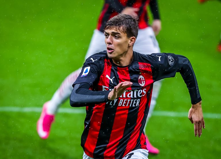 October 4, 2020, Milan, Italy: Daniel Maldini of AC Milan during the Serie A 2020/21 match between AC Milan vs Spezia Calcio at the San Siro Stadium, Milan, Italy on October 04, 2020 - Photo Fabrizio Carabelli/LM (Credit Image: © Fabrizio Carabelli/LPS vi October 4, 2020, Milan, Italy: Daniel Maldini of AC Milan during the Serie A 2020/21 match between AC Milan vs Spezia Calcio at the San Siro Stadium, Milan, Italy on October 04, 2020 - Photo Fabrizio Carabelli/LM (Credit Image: © Fabrizio Carabelli/LPS vi