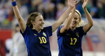 Svenska medaljer i fotboll för damer i OS, VM och EM