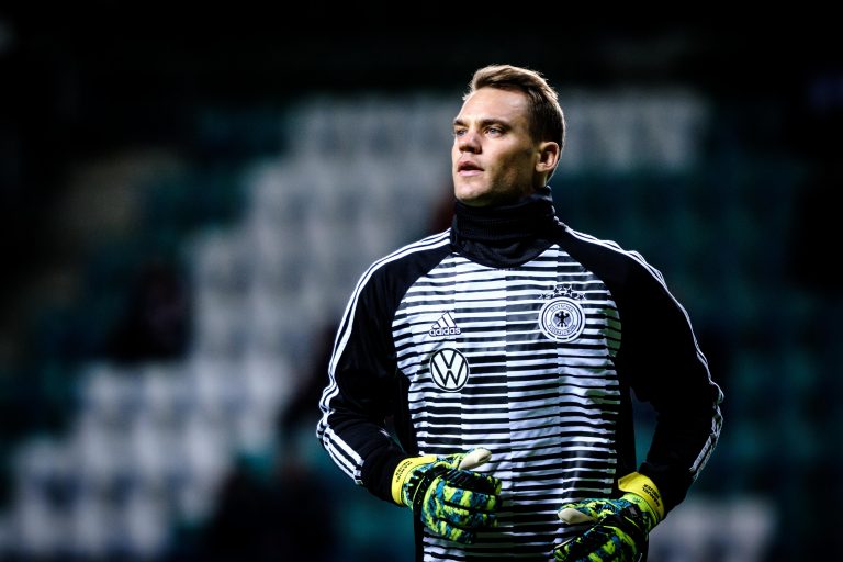 Tallinn, Estonia. 13th Oct, 2019. Manuel Neuer (1) of Germany on warm-up during the Euro 2020 qualifiers game between Estonia and Germany at A. le Coq Arena.(Final score: Estonia 0-3 Germany) Credit: SOPA Images Limited/Alamy Live News Tallinn, Estonia. 13th Oct, 2019. Manuel Neuer (1) of Germany on warm-up during the Euro 2020 qualifiers game between Estonia and Germany at A. le Coq Arena.(Final score: Estonia 0-3 Germany) Credit: SOPA Images Limited/Alamy Live News