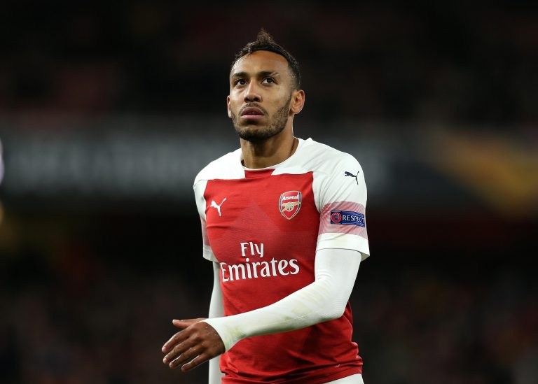 Emirates Stadium, London, UK. 8th Nov, 2018. UEFA Europa League football, Arsenal versus Sporting Lisbon; Pierre-Emerick Aubameyang of Arsenal Credit: Action Plus Sports/Alamy Live News Emirates Stadium, London, UK. 8th Nov, 2018. UEFA Europa League football, Arsenal versus Sporting Lisbon; Pierre-Emerick Aubameyang of Arsenal Credit: Action Plus Sports/Alamy Live News