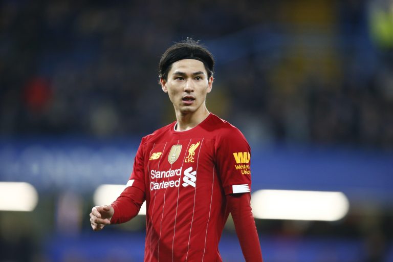 LONDON, UNITED KINGDOM. MARCH 03 Liverpool's Takumi Minamino during The FA Cup Fifth Round between Chelsea and Liverpool at Stanford Bridge Stadium ,