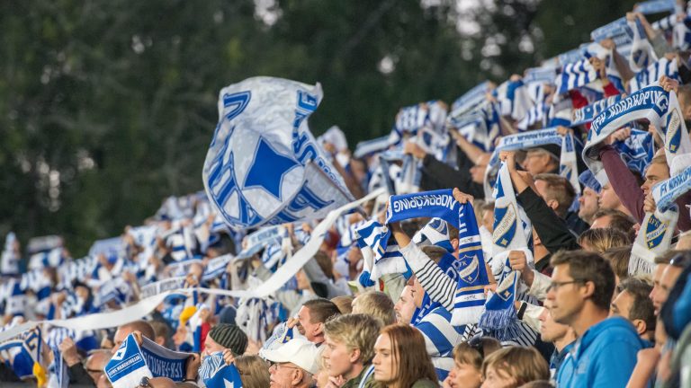 IFK Norrkoping supporters Peking Fanz at local derby game away against Atvidabergs FF