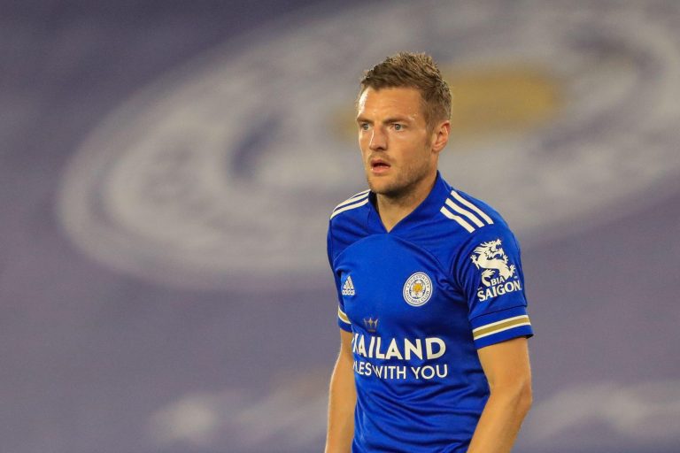 Jamie Vardy (9) of Leicester City during the game