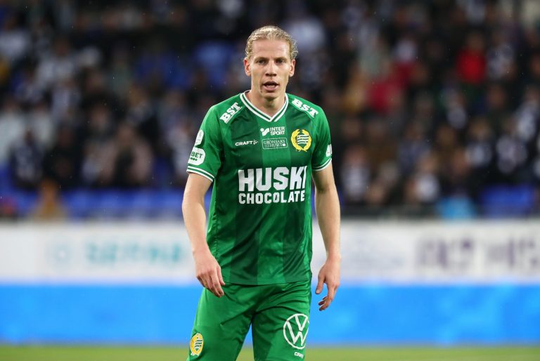 Hammarbys No. 16 Gustav Ludwigson during Sunday's match in Allsvenskan between IFK Norrkoping-Hammarby IF at Platinumcars Arena, Norrkoping, Sweden 3 October 2021.
