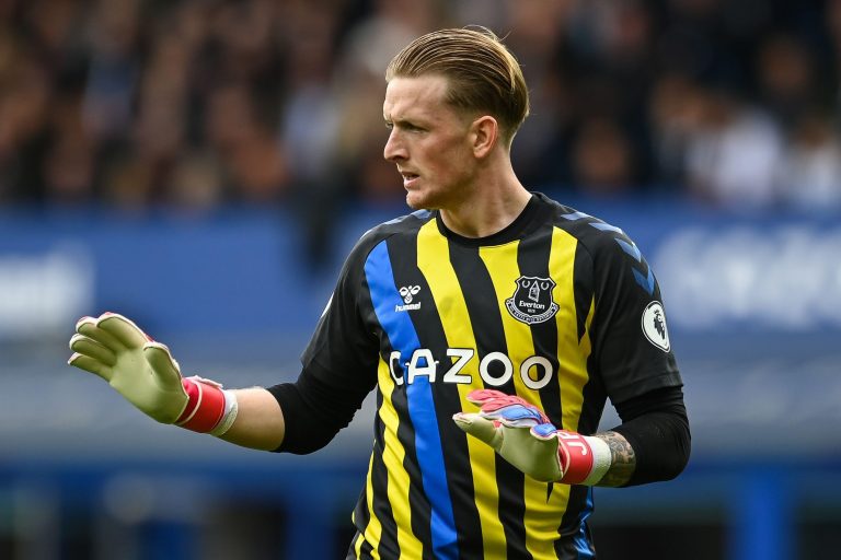 Jordan Pickford #1 of Everton during the game Jordan Pickford #1 of Everton during the game