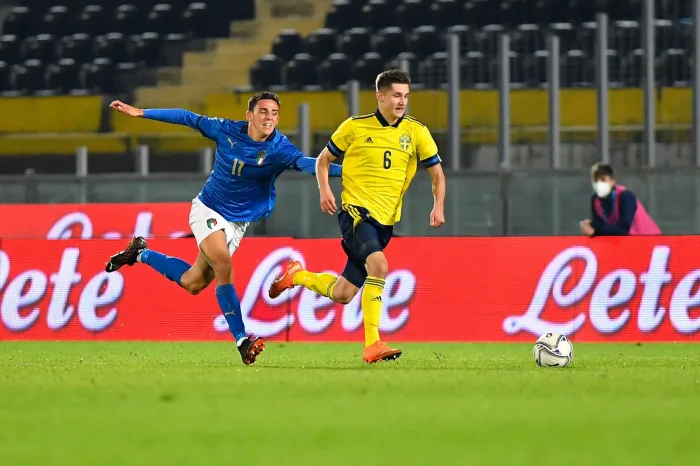 Pisa, Italy. 18th Nov, 2020. Italy U21 coach Paolo Nicolato, already mathematically qualified for the European Championships as before the group and with a lot of turnover, continues to win and convince, demolishing Sweden 4-1 at the Arena Garibaldi in Pi Streama Sverige – Italien (U21) – Se live stream & TV (12/10)