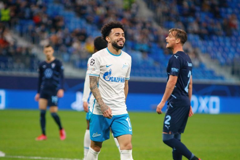Saint Petersburg, Russia. 29th Sep, 2021. Claudinho Luiz Rodrigues (11) of Zenit seen during the UEFA Champions League, football match between Zenit and Malmo at Gazprom Arena in St. Petersburg. (Final score; Zenit 4:0 Malmo) (Photo by Maksim Konstantinov