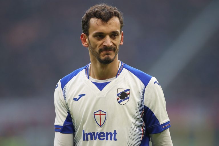 Manolo Gabbiadini of Sampdoria during the Serie A match at Giuseppe Meazza, Milan. Picture date: 6th January 2020. Picture credit should read: Jonathan Moscrop/Sportimage via PA Images