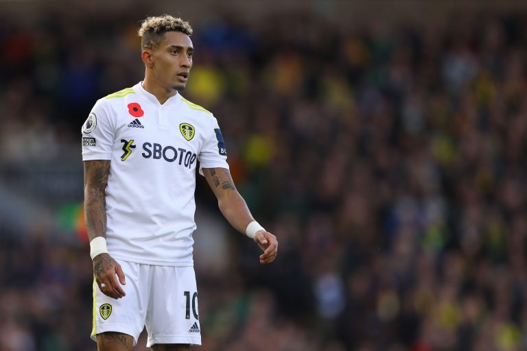 Raphinha of Leeds United - Norwich City v Leeds United, Premier League, Carrow Road, Norwich, UK - 31st October 2021Editorial Use Only - DataCo restrictions apply