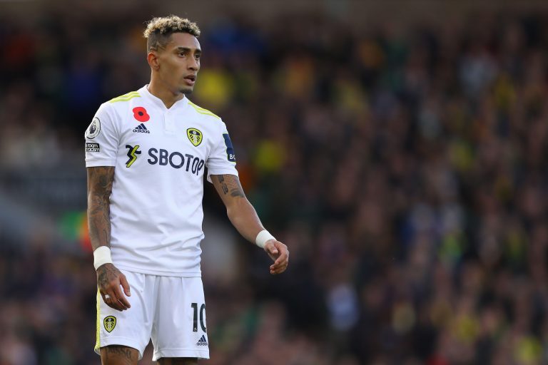Raphinha of Leeds United - Norwich City v Leeds United, Premier League, Carrow Road, Norwich, UK - 31st October 2021Editorial Use Only - DataCo restrictions apply Raphinha of Leeds United - Norwich City v Leeds United, Premier League, Carrow Road, Norwich, UK - 31st October 2021Editorial Use Only - DataCo restrictions apply