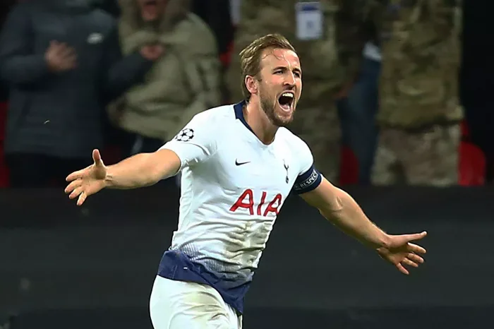 London, England, 06th November 2018. Tottenham Hotspur's Harry Kane celebrates his goalduring Champion League Group B between Tottenham Hotspur and PSV Eindhoven at Wembley stadium , London, England on 06 Nov 2018.Credit Action Foto SportFA Premier L Watford Tottenham speltips stream