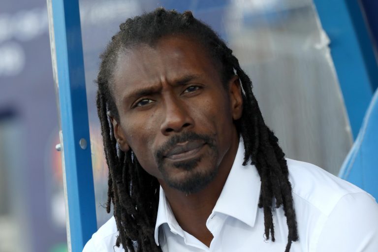 Cairo, Egypt. 14th July, 2019. Senegal's national team coach Aliou Cisse ahead of the 2019 Africa Cup of Nations semi-final soccer match between Senegal and Tunisia at the 30 June Stadium. Credit: Gehad Hamdy/dpa/Alamy Live News