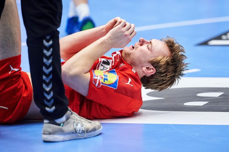 Aalborg, Denmark. 1st Mar, 2021. Mathias Gidsel (33) of Denmark seen in the EFH EURO 2022 qualifier between Denmark and North Macedonia at Gigantium in Aalborg. (Photo Credit: Gonzales Photo/Alamy Live News Aalborg, Denmark. 1st Mar, 2021. Mathias Gidsel (33) of Denmark seen in the EFH EURO 2022 qualifier between Denmark and North Macedonia at Gigantium in Aalborg. (Photo Credit: Gonzales Photo/Alamy Live News