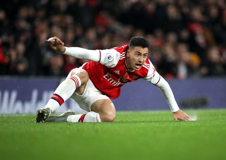 London, UK. 02nd Nov, 2019. Gabriel Martinelli (A) at the Arsenal v Wolverhampton Wanderers English Premier League game at The Emirates Stadium, UK on November 2, 2019. **Editorial use only, license required for commercial use. No use in betting, games or