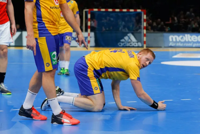 Jim Gottfridsson Sverige mot Norge i handbolls EM