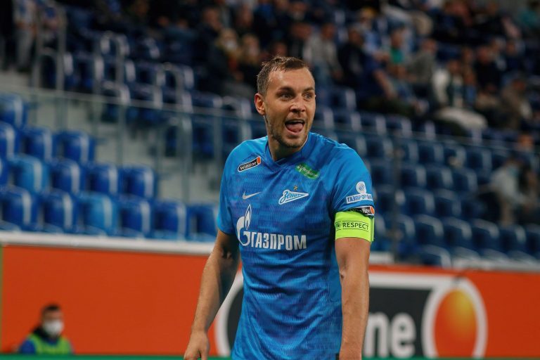 Saint Petersburg, Russia. 03rd Oct, 2021. Artem Dzyuba (22) of Zenit seen during the Russian Premier League football match between Zenit and Sochi at Gazprom Arena. Final score; Zenit 1:2 Sochi. (Photo by Maksim Konstantinov/SOPA Images/Sipa USA) Credit: Saint Petersburg, Russia. 03rd Oct, 2021. Artem Dzyuba (22) of Zenit seen during the Russian Premier League football match between Zenit and Sochi at Gazprom Arena. Final score; Zenit 1:2 Sochi. (Photo by Maksim Konstantinov/SOPA Images/Sipa USA) Credit:
