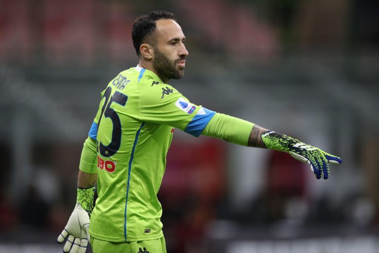 David Ospina of SSC Napoli during the Serie A match at Giuseppe Meazza, Milan. Picture date: 14th March 2021. Picture credit should read: Jonathan Moscrop/Sportimage via PA Images