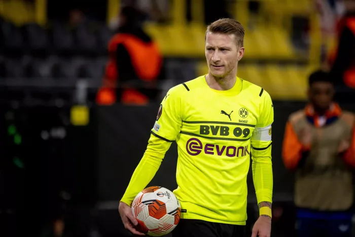 Marco Reus (BVB)Borussia Dortmund - Glasgow Rangers17.02.2022, FussballFoto: Moritz MullerCopyright (nur fur journalistische Zwecke) by : Morit Dortmund FCK
