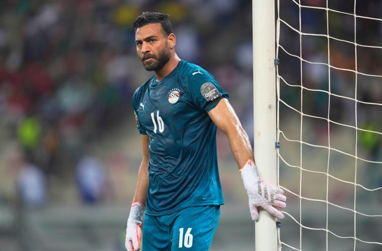 Douala, Cameroon, January, 26, 2022: Mohamed Abou Gabal of Egypt during Egypt vs Ivory Coast- Africa Cup of Nations at Japoma stadium. Kim Price/CSM. Douala, Cameroon, January, 26, 2022: Mohamed Abou Gabal of Egypt during Egypt vs Ivory Coast- Africa Cup of Nations at Japoma stadium. Kim Price/CSM.