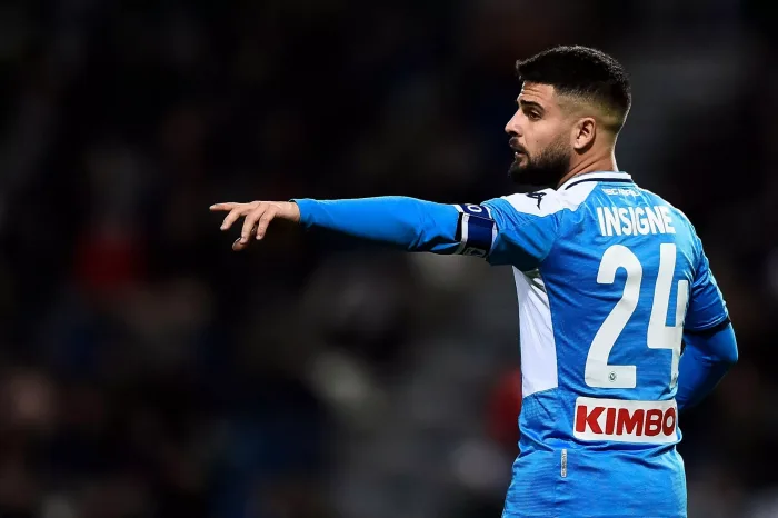 Reggio Emilia, Italy. 22 December, 2019: Lorenzo Insigne of SSC Napoli gestures during the Serie A football match between US Sassuolo and SSC Napoli. SSC Napoli won 2-1 over US Sassuolo. Credit: Nicolo Campo/Alamy Live News Barcelona Napoli live stream