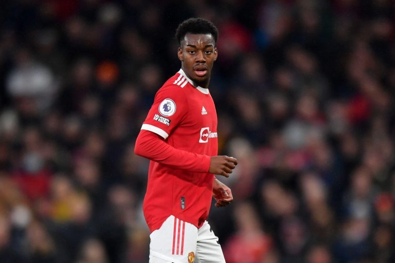 Manchester, UK. 22nd Jan, 2022. Manchester United's Anthony Elanga during the Premier League match at Old Trafford, Manchester, UK. Picture date: Sunday January 23, 2022. Photo credit should read: Anthony Devlin Credit: Anthony Devlin/Alamy Live News