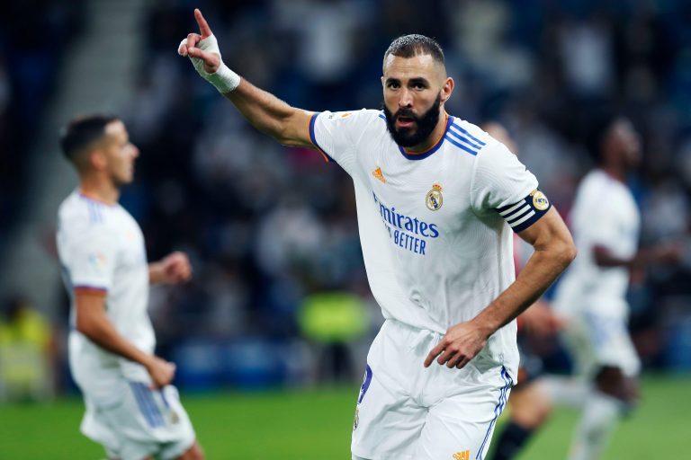 Madrid, Spain. Credit: D. 22nd Sep, 2021. Karim Benzema (Real) Football/Soccer : Spanish Primera Division "Liga Santander" match between Real Sociedad 6-1 RCD Mallorca at Estadio Santiago Bernabeu in Madrid, Spain. Credit: D .Nakashima/AFLO/Alamy Live News Madrid, Spain. Credit: D. 22nd Sep, 2021. Karim Benzema (Real) Football/Soccer : Spanish Primera Division "Liga Santander" match between Real Sociedad 6-1 RCD Mallorca at Estadio Santiago Bernabeu in Madrid, Spain. Credit: D .Nakashima/AFLO/Alamy Live News