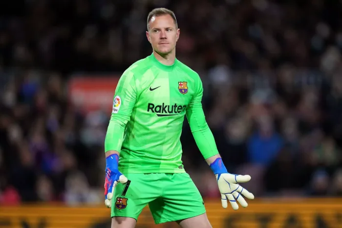 Marc-Andre Ter Stegen of FC Barcelona during the La Liga match between FC Barcelona and Sevilla FC played at Camp Nou Stadium on April 3, 2022 in Barcelona, Spain. (Photo by Sergio Ruiz / PRESSINPHOTO) Mallorca Barcelona speltips stream