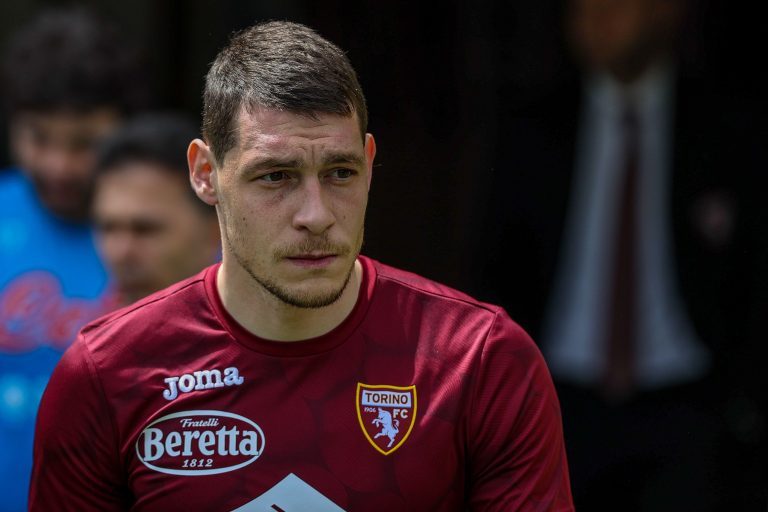 Stadio Olimpico Grande Torino, Italy, 7/05/2022, Andrea Belotti of Torino FC looks on during the Serie A 2021/22 football match between Torino FC vs SSC Napoli at Stadio Olimpico Grande Torino. (Final score; Torino FC 0 - 1 SSC Napoli) Stadio Olimpico Grande Torino, Italy, 7/05/2022, Andrea Belotti of Torino FC looks on during the Serie A 2021/22 football match between Torino FC vs SSC Napoli at Stadio Olimpico Grande Torino. (Final score; Torino FC 0 - 1 SSC Napoli)